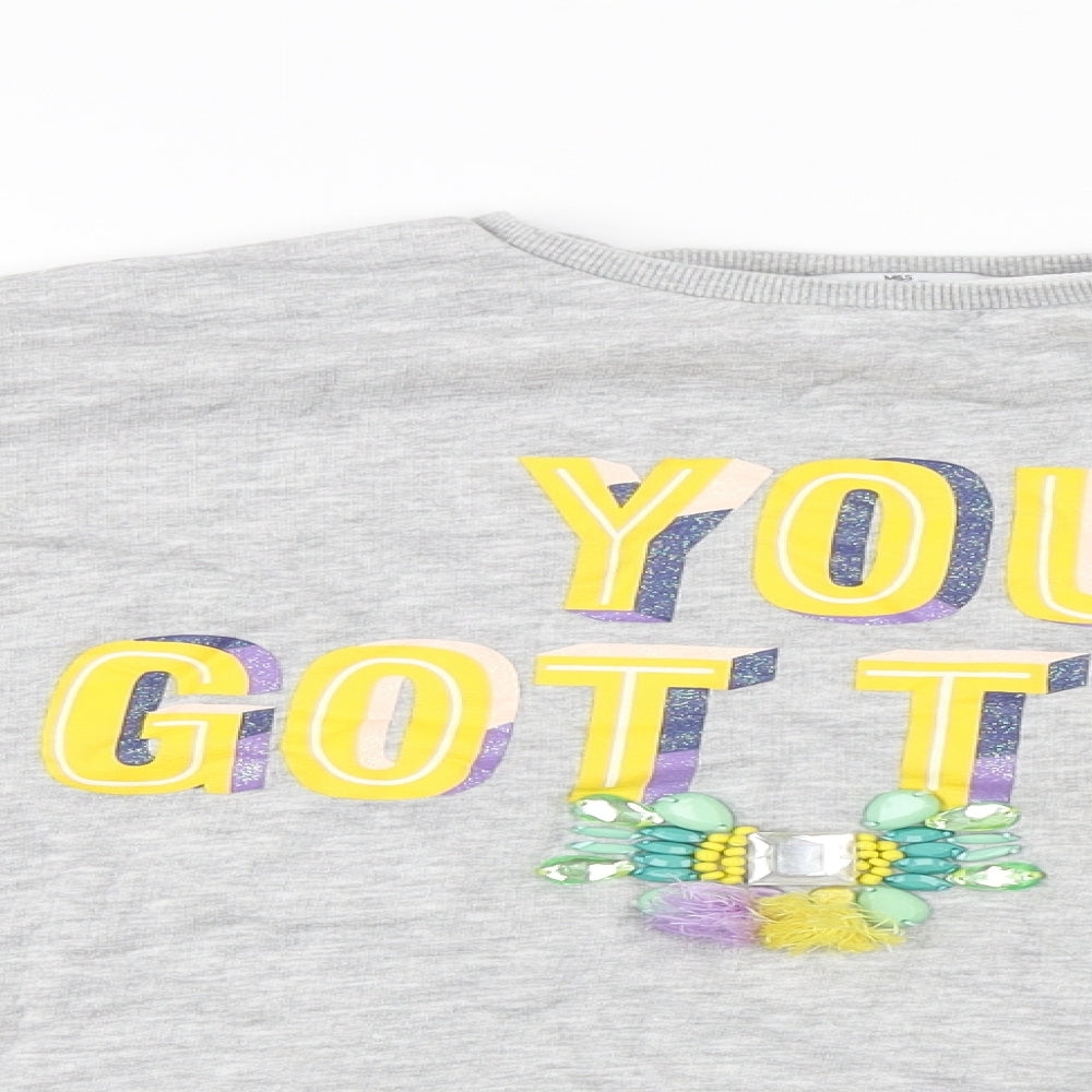 Marks and Spencer  Girls Grey   Pullover Jumper Size 13-14 Years