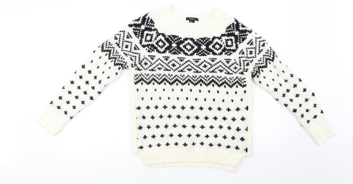 FOREVER 21  Womens Ivory   Pullover Jumper Size S
