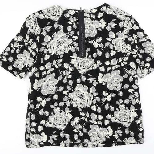 Phase Eight  Womens Black Floral  Basic Blouse Size 10