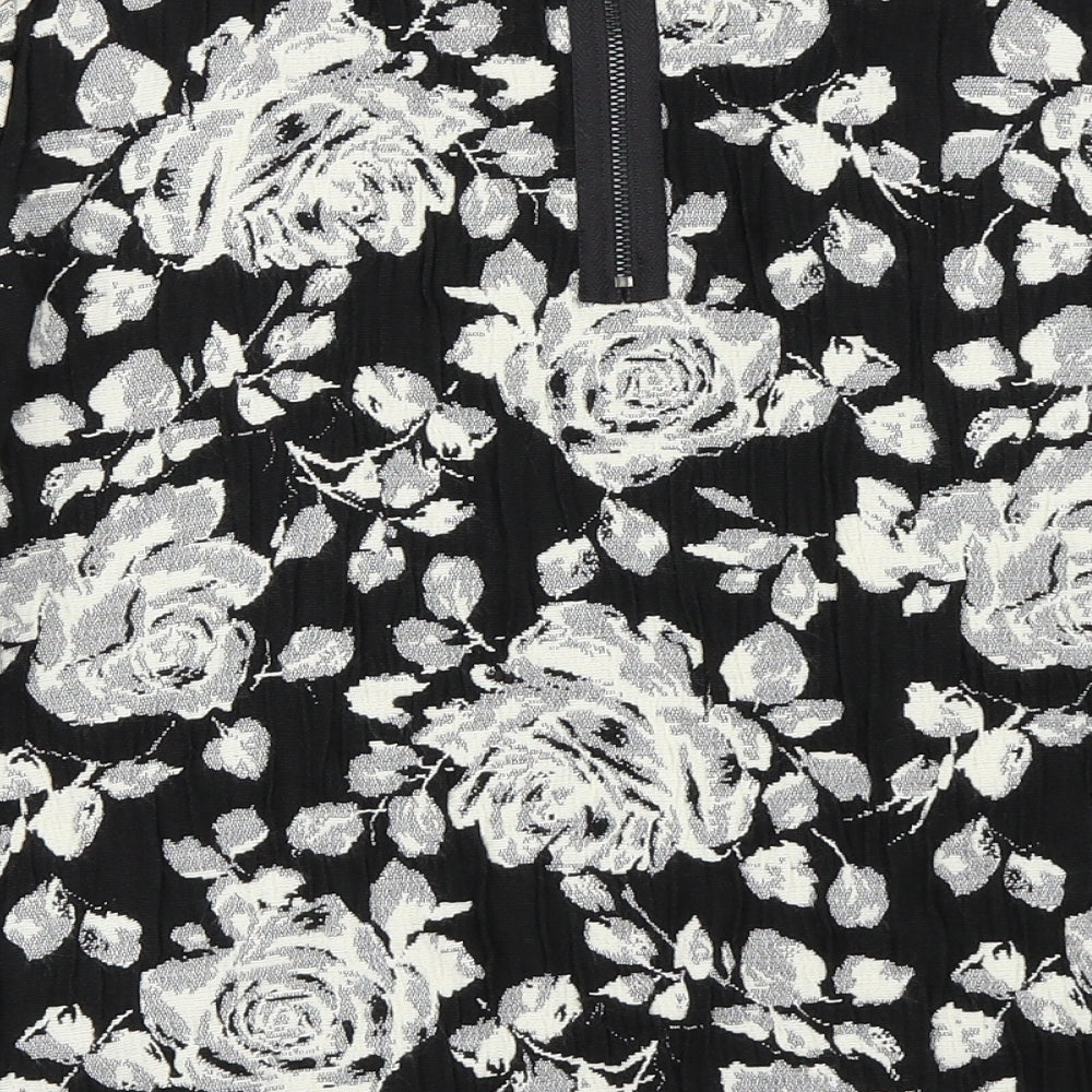 Phase Eight  Womens Black Floral  Basic Blouse Size 10