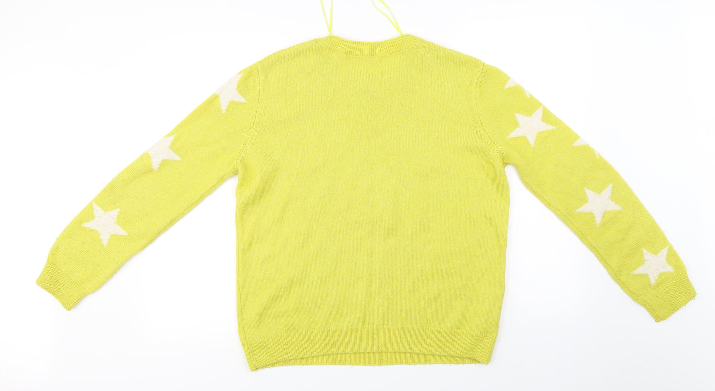 George  Womens Yellow   Pullover Jumper Size 16  - Star pattern