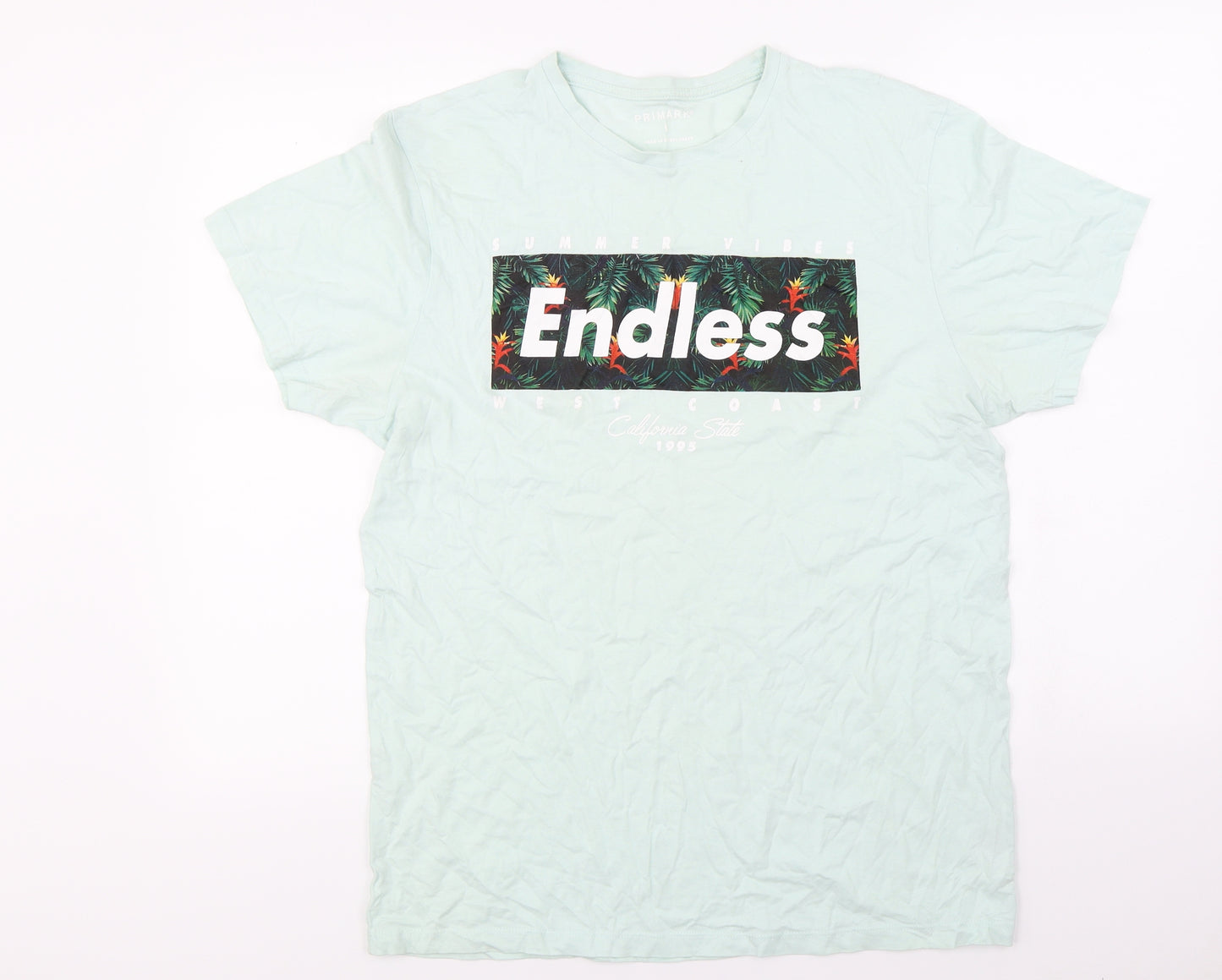 Primark  Mens Blue    T-Shirt Size L