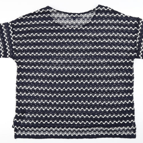 NEXT  Womens Blue Striped  Basic T-Shirt Size 18