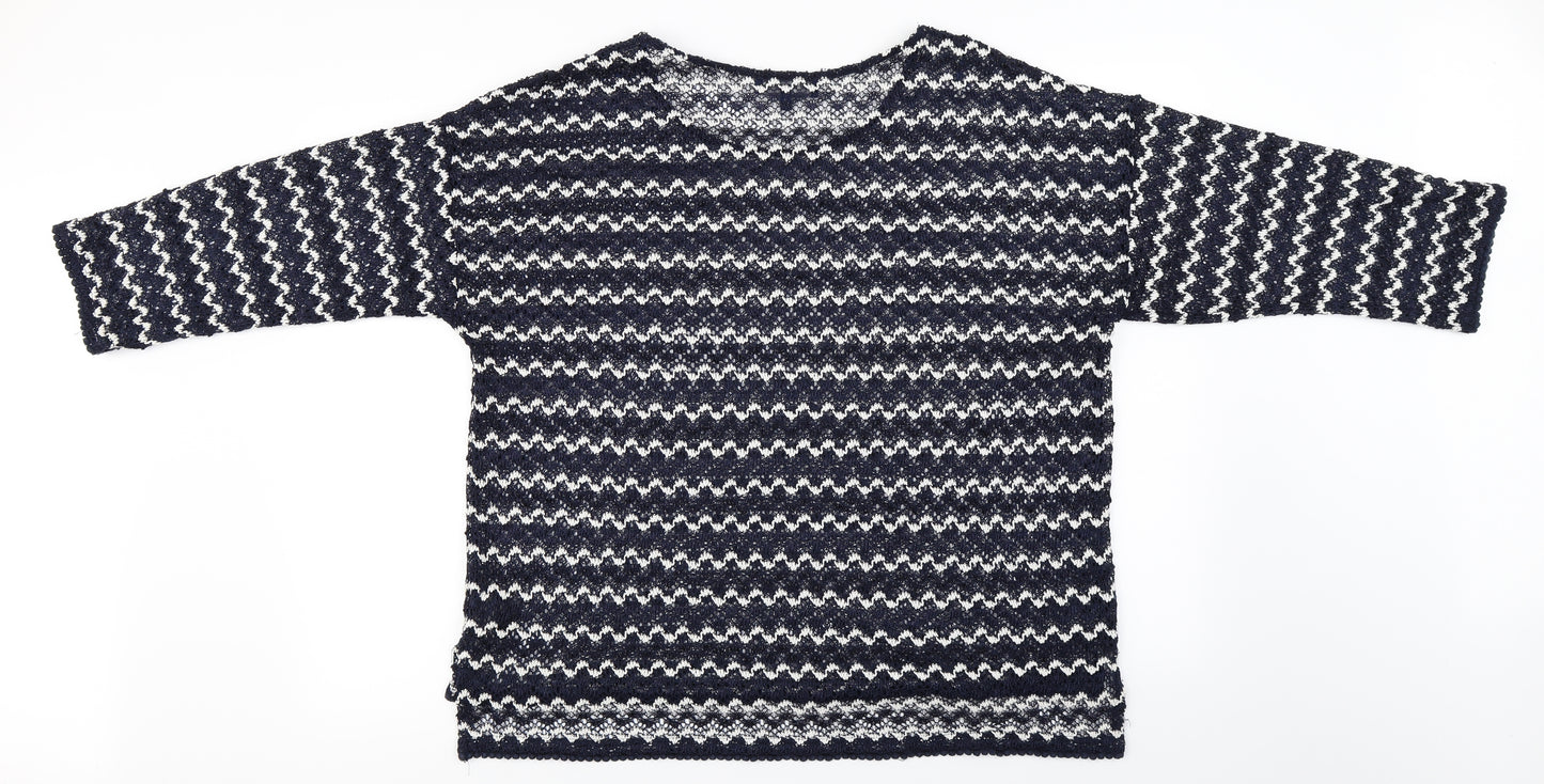 NEXT  Womens Blue Striped  Basic T-Shirt Size 18
