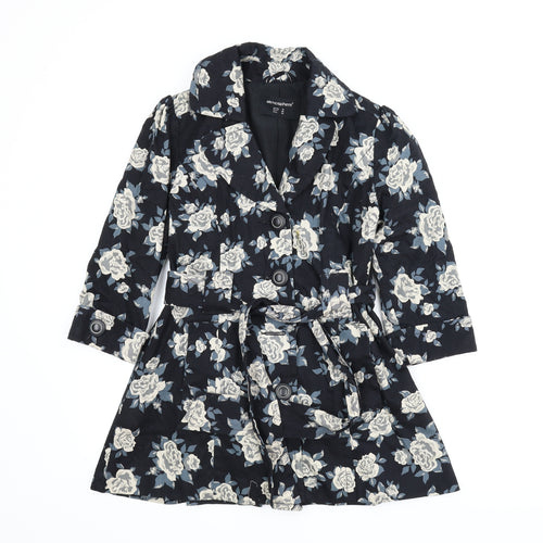 Atmosphere Womens Blue Floral  Overcoat Coat Size 10