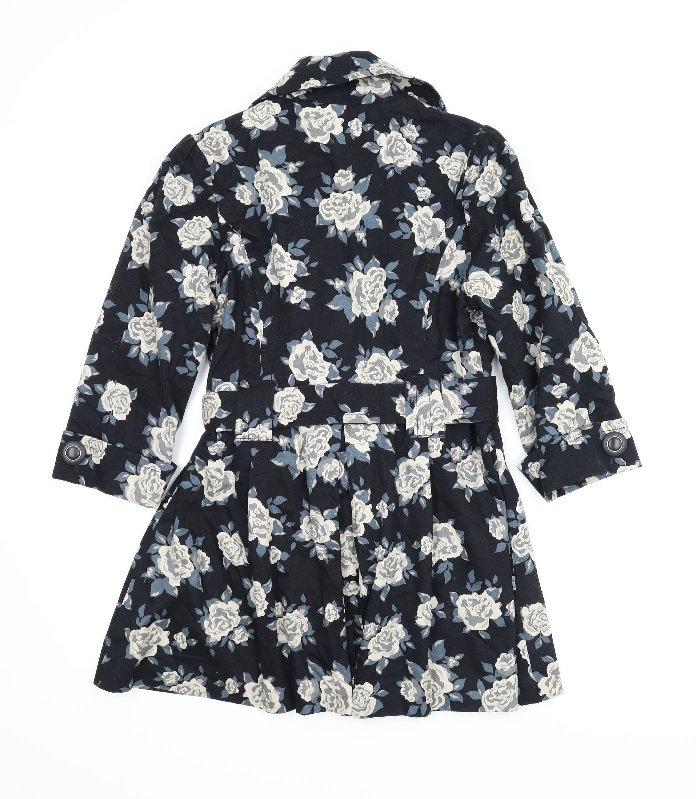 Atmosphere Womens Blue Floral  Overcoat Coat Size 10