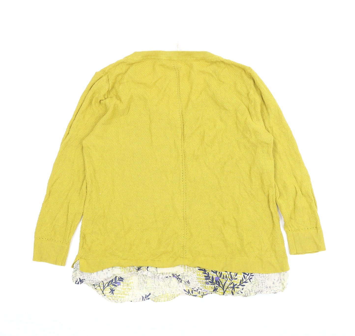 White Stuff Womens Yellow Floral  Pullover Jumper Size 12