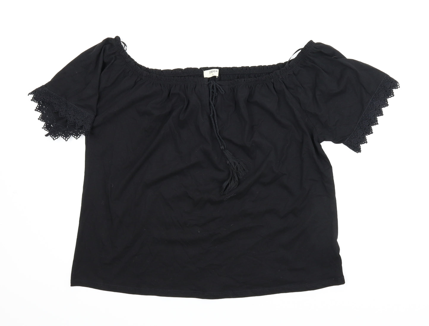 Papaya Womens Black   Basic Blouse Size 16