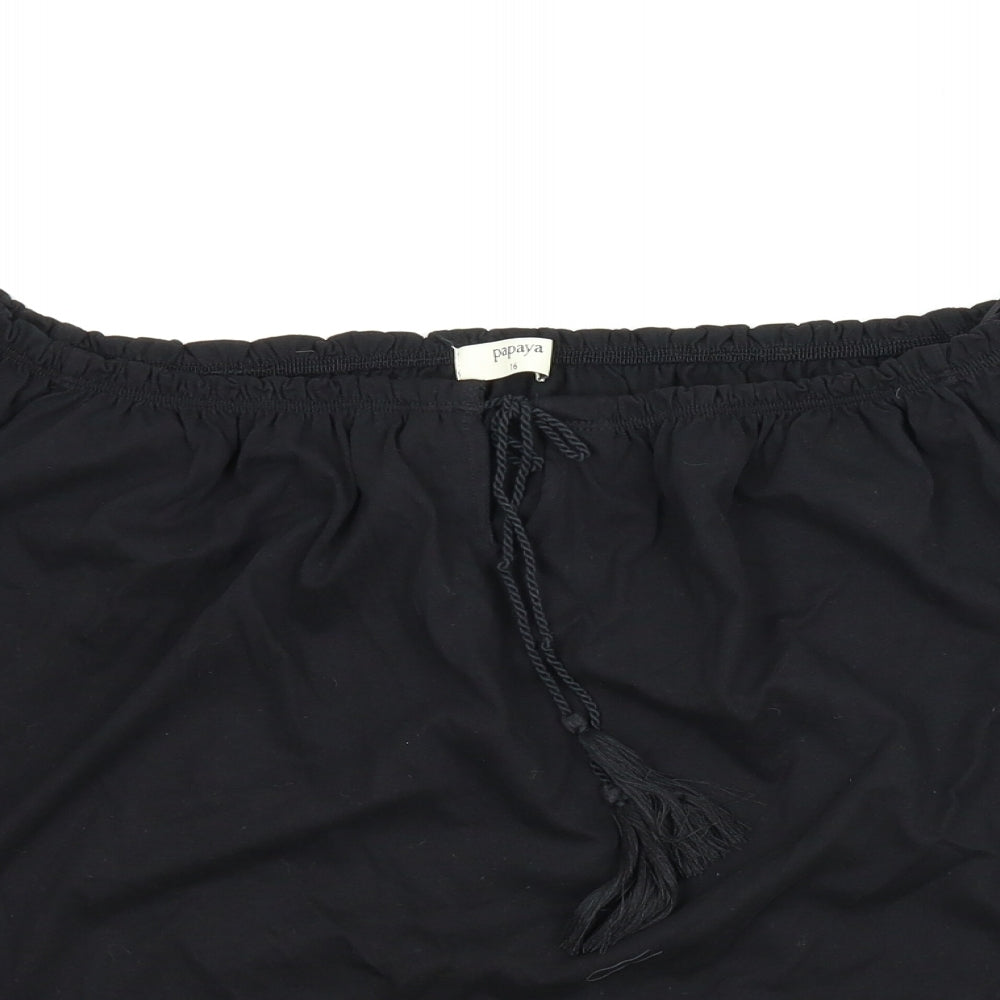 Papaya Womens Black   Basic Blouse Size 16