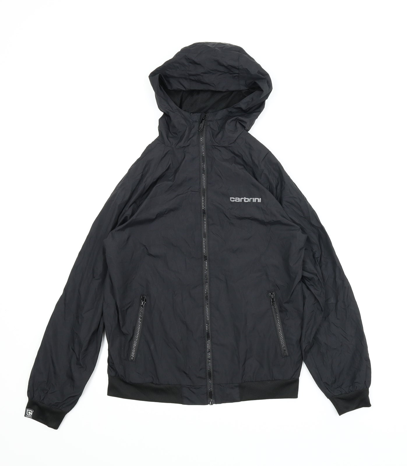 Carbrini Boys Black   Windbreaker Coat Size 12-13 Years