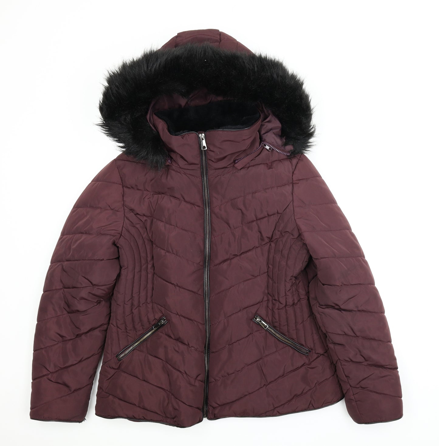 F&F Womens Purple   Quilted Coat Size 18