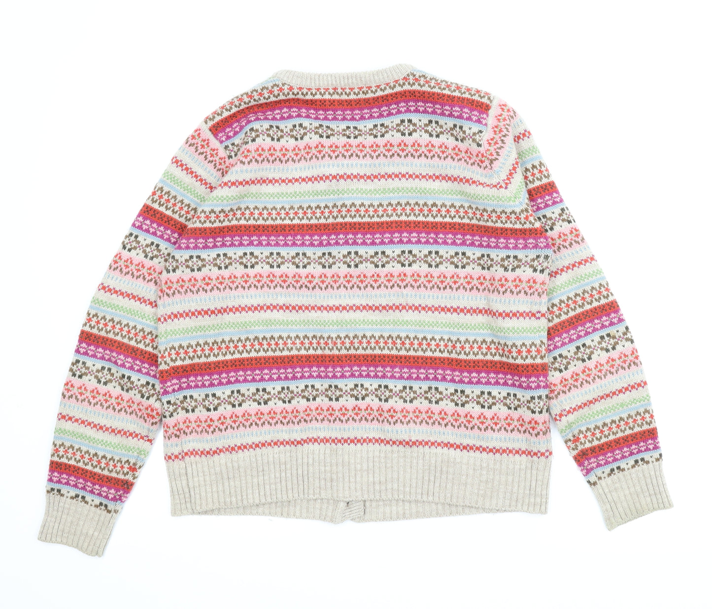 Papaya Womens Beige Fair Isle  Cardigan Jumper Size 20