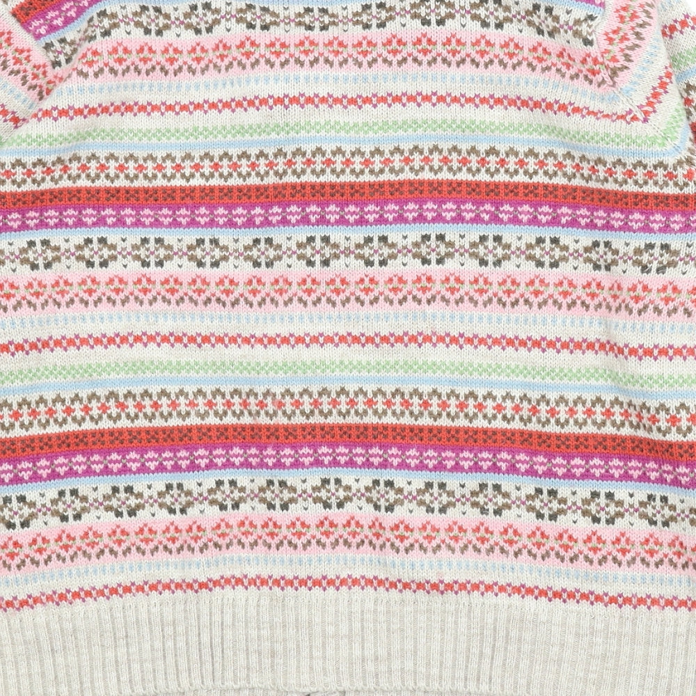 Papaya Womens Beige Fair Isle  Cardigan Jumper Size 20