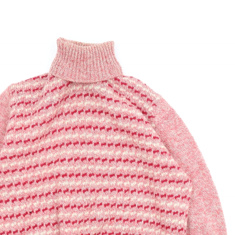 Preworn Womens Pink Fair Isle  Pullover Jumper Size 16