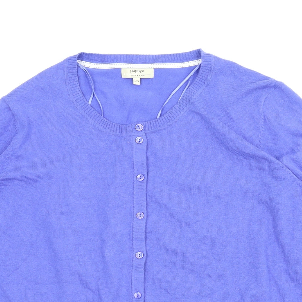 Papaya Womens Blue   Cardigan Jumper Size 20