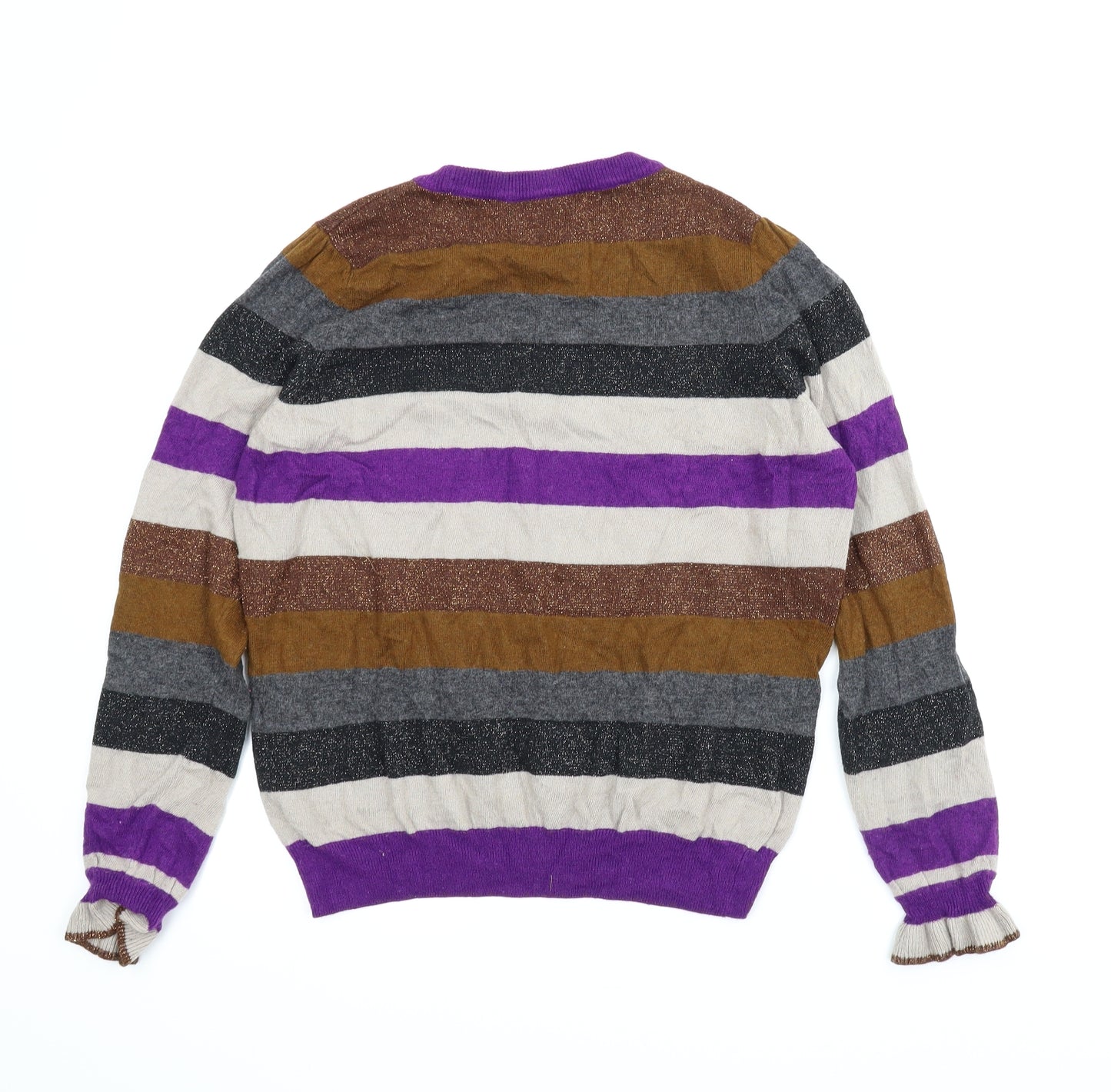 B. Young Womens Multicoloured Striped  Pullover Jumper Size L
