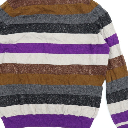 B. Young Womens Multicoloured Striped  Pullover Jumper Size L