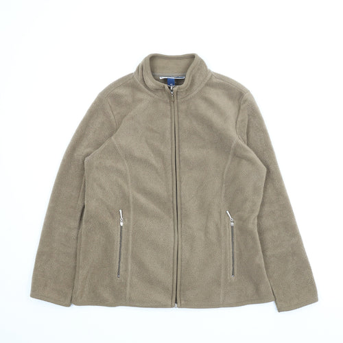 Karen Scott Womens Brown  Fleece Jacket  Size M