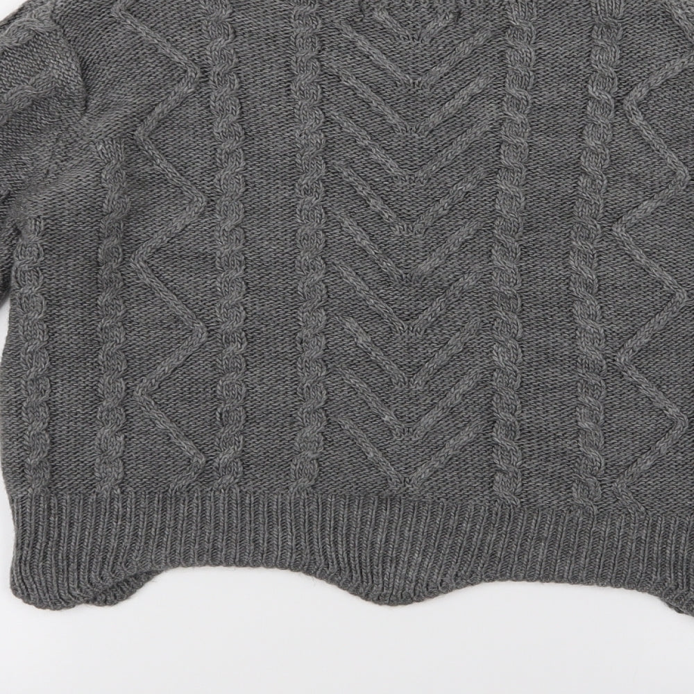 Quiz Womens Grey  Knit Pullover Jumper Size M  - Cropped