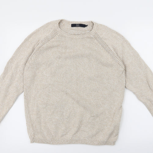 Isle Womens Beige  Knit Pullover Jumper Size 14