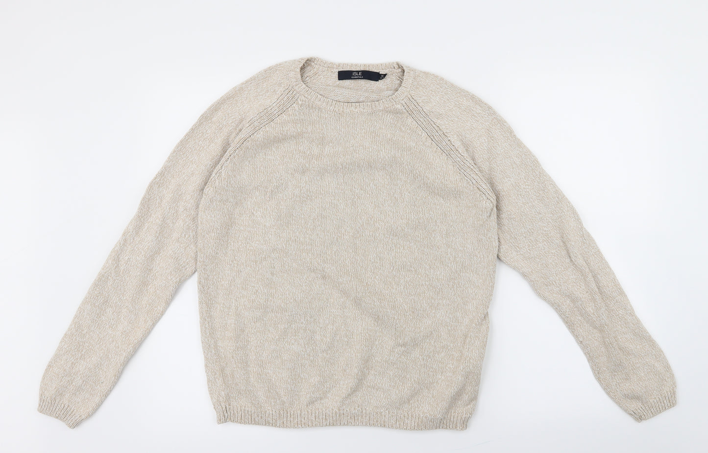 Isle Womens Beige  Knit Pullover Jumper Size 14