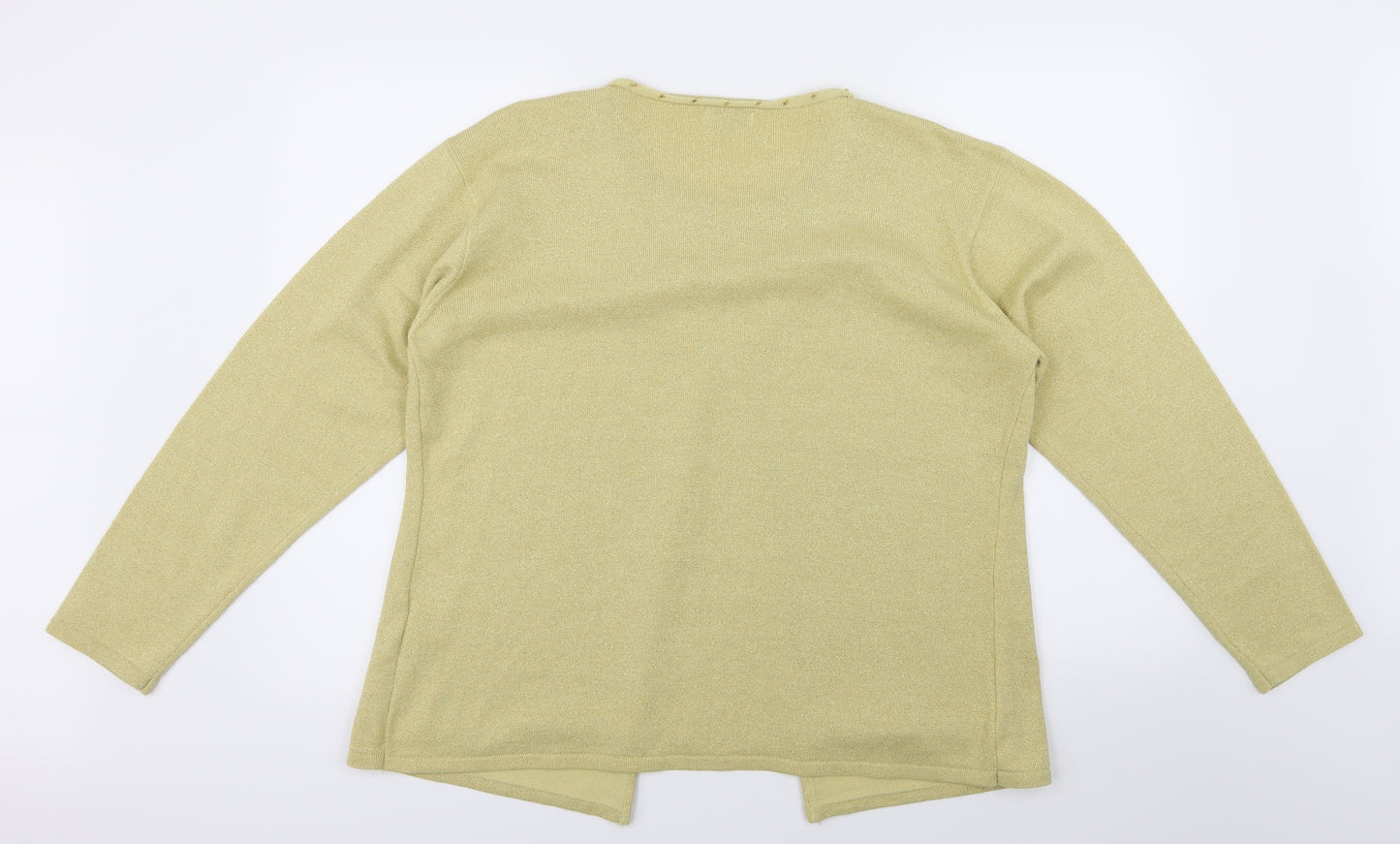 Bonmarché Womens Gold  Knit Cardigan Jumper Size XL  - Top and cardigan in one