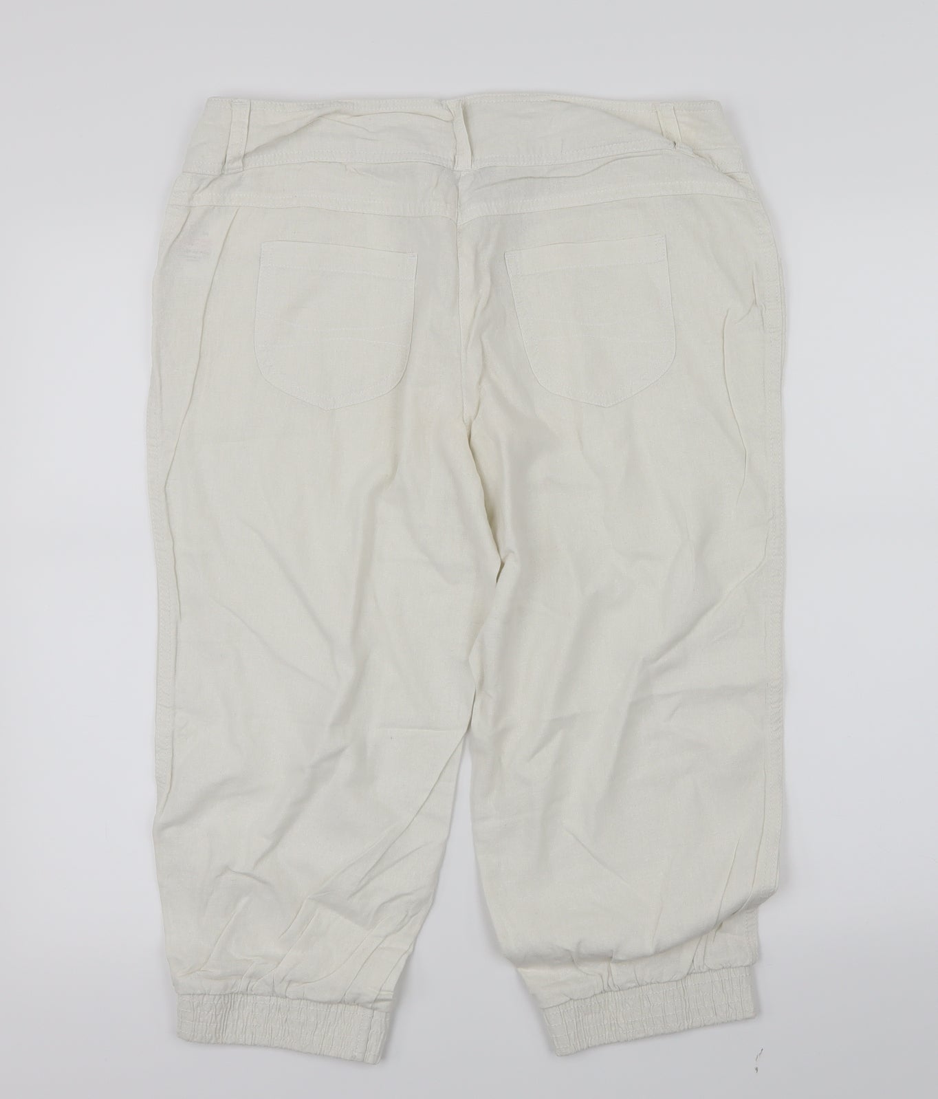 Papaya Womens White   Cropped Trousers Size 14 L20 in
