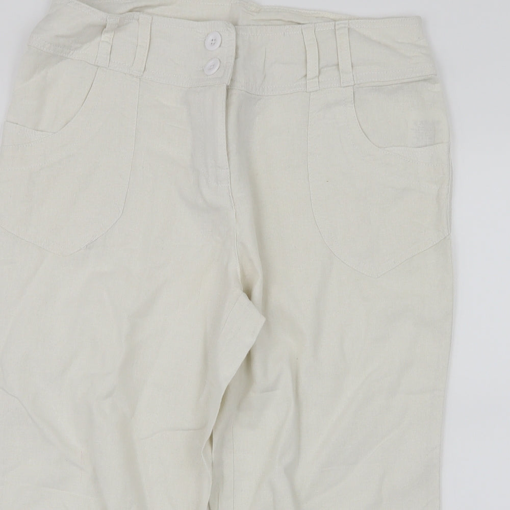 Papaya Womens White   Cropped Trousers Size 14 L20 in