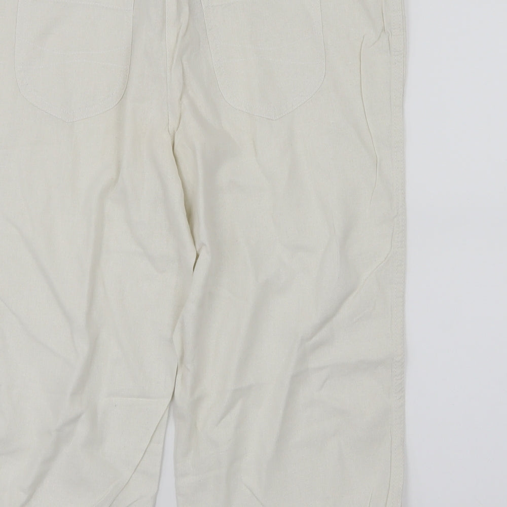 Papaya Womens White   Cropped Trousers Size 14 L20 in