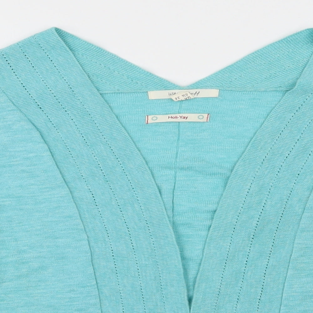 White Stuff Womens Blue  Knit Cardigan Jumper Size 10