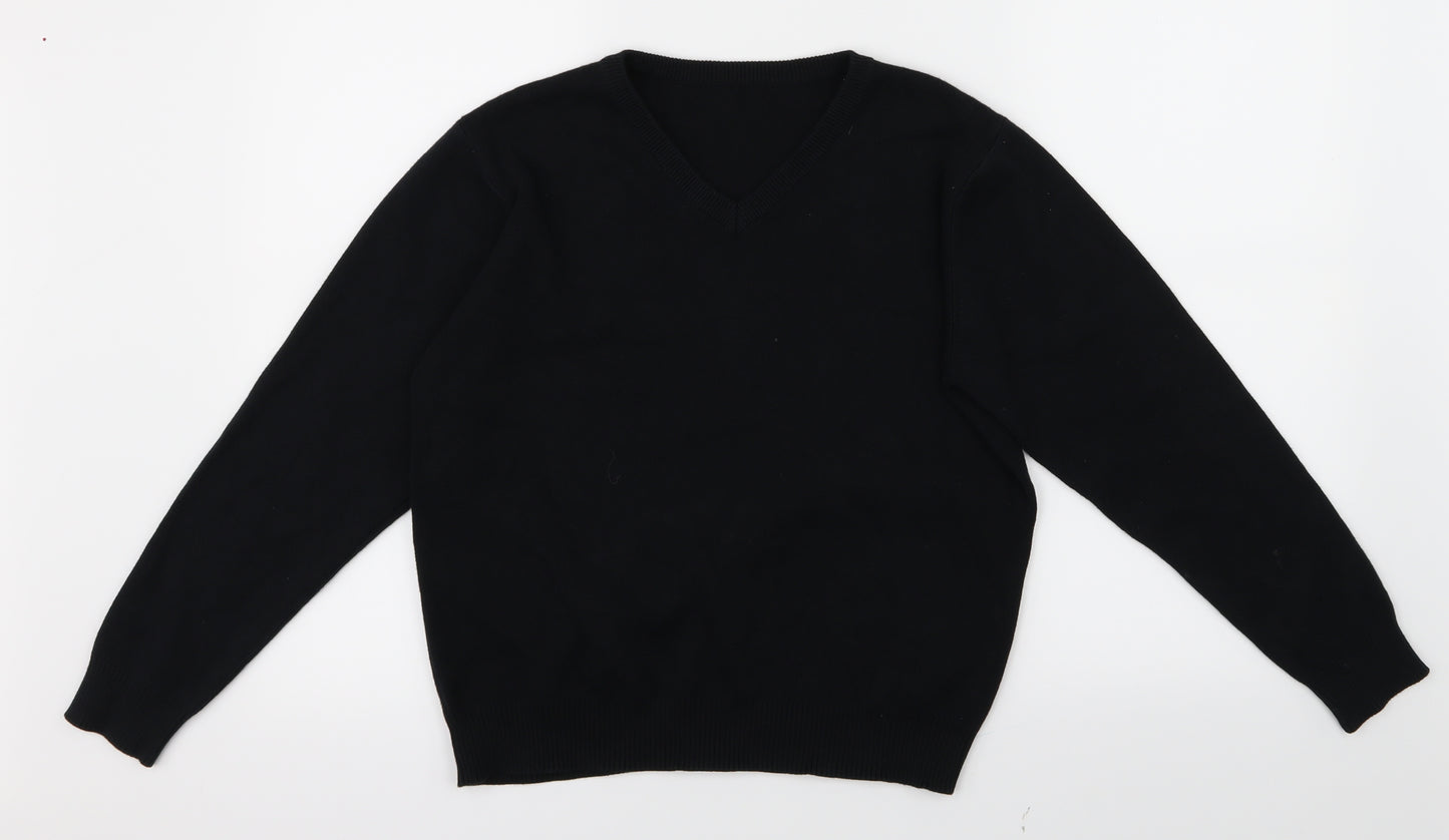 Marks and Spencer Boys Black  Knit Pullover Jumper Size 13-14 Years