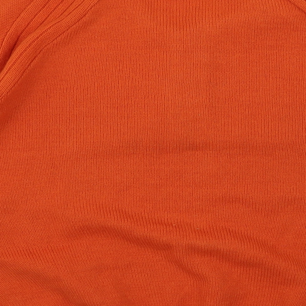 Plus Womens Orange  Knit Pullover Jumper Size 16