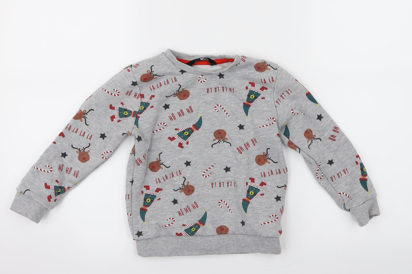 Very  Boys Green Geometric  Pullover Jumper Size 4-5 Years  - Christmas