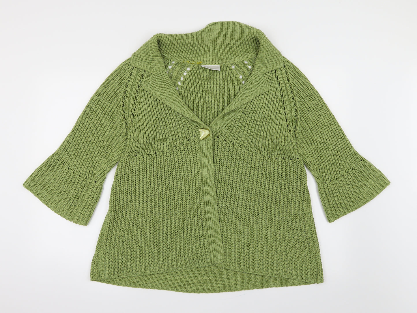 BHS Womens Green  Knit Cardigan Jumper Size 18