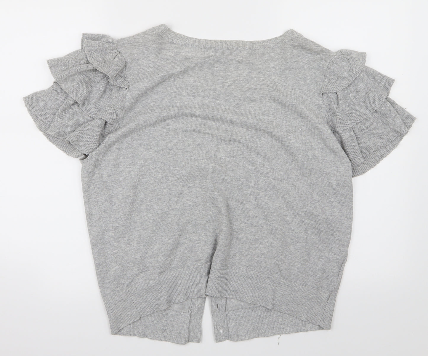 Be Beau Womens Grey  Knit Cardigan Jumper Size 18