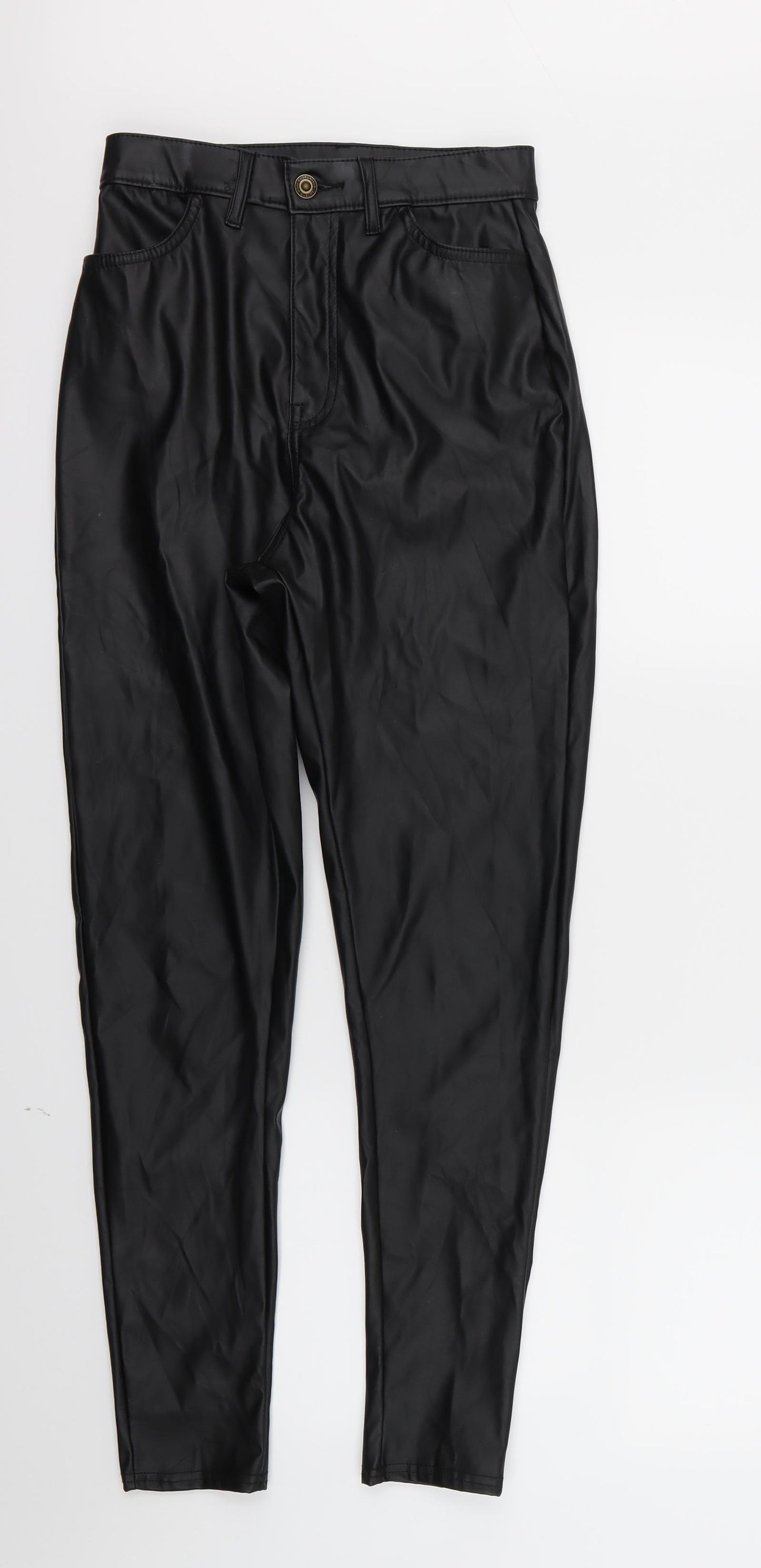 PRETTYLITTLETHING Womens Black   Trousers  Size 8 L28 in