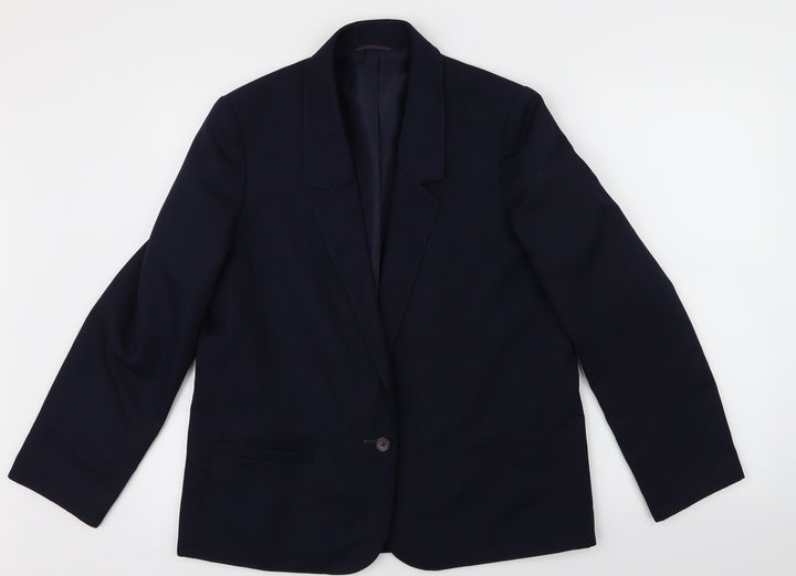 St Michael Womens Blue Jacket Suit Jacket Size 14
