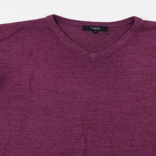 Thomas Nash Mens Purple  Knit Pullover Jumper Size S
