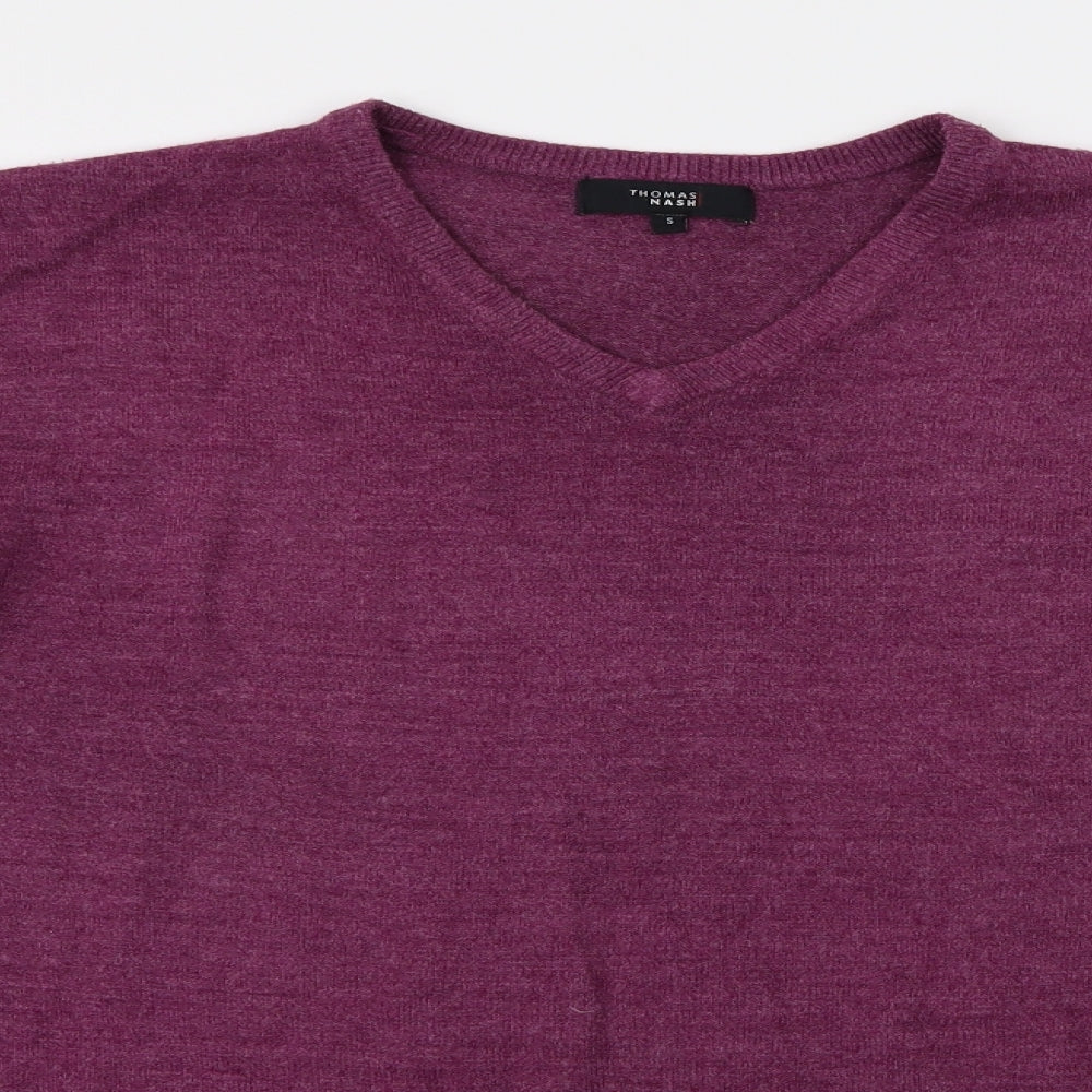 Thomas Nash Mens Purple  Knit Pullover Jumper Size S