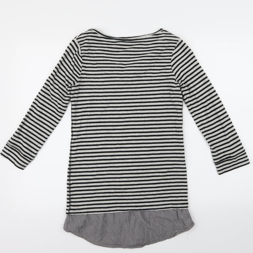 NEXT Womens Black Striped  Basic T-Shirt Size 6