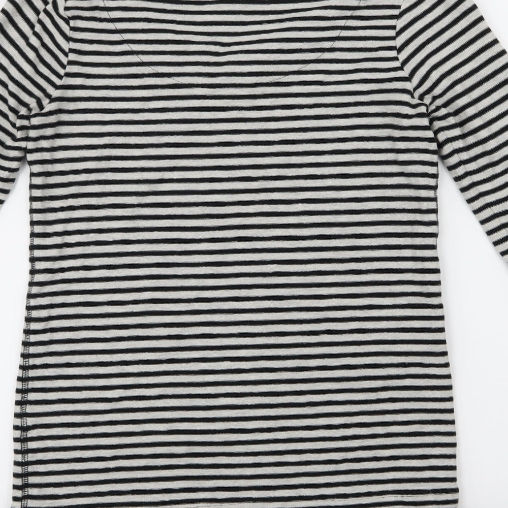 NEXT Womens Black Striped  Basic T-Shirt Size 6