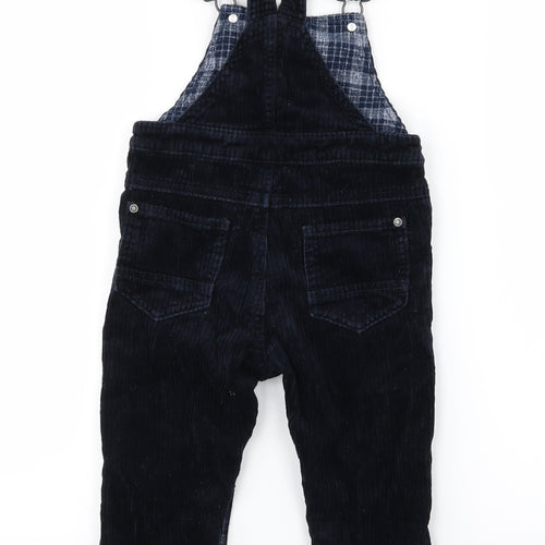NEXT Boys Blue  Velvet Dungaree Outfit/Set Size 18-24 Months