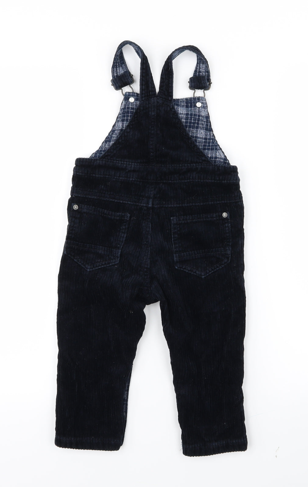 NEXT Boys Blue  Velvet Dungaree Outfit/Set Size 18-24 Months