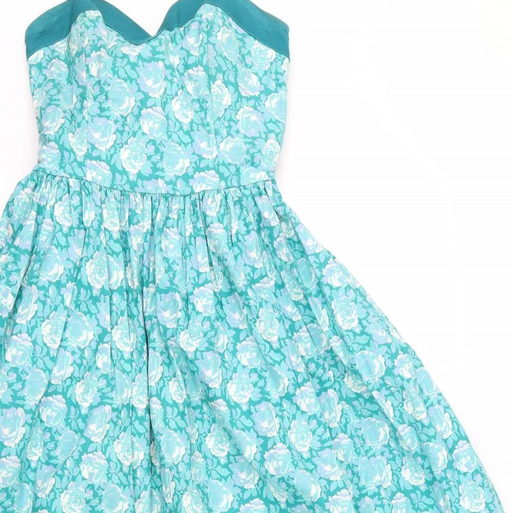 Laura Ashley Womens Green Floral  Ball Gown  Size 12