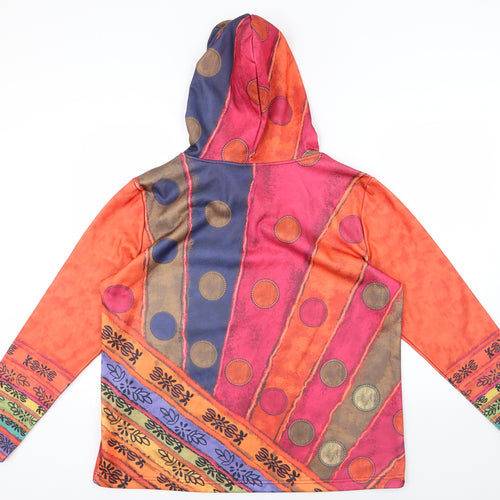 Preworn Mens Orange Geometric  Pullover Hoodie Size 2XL