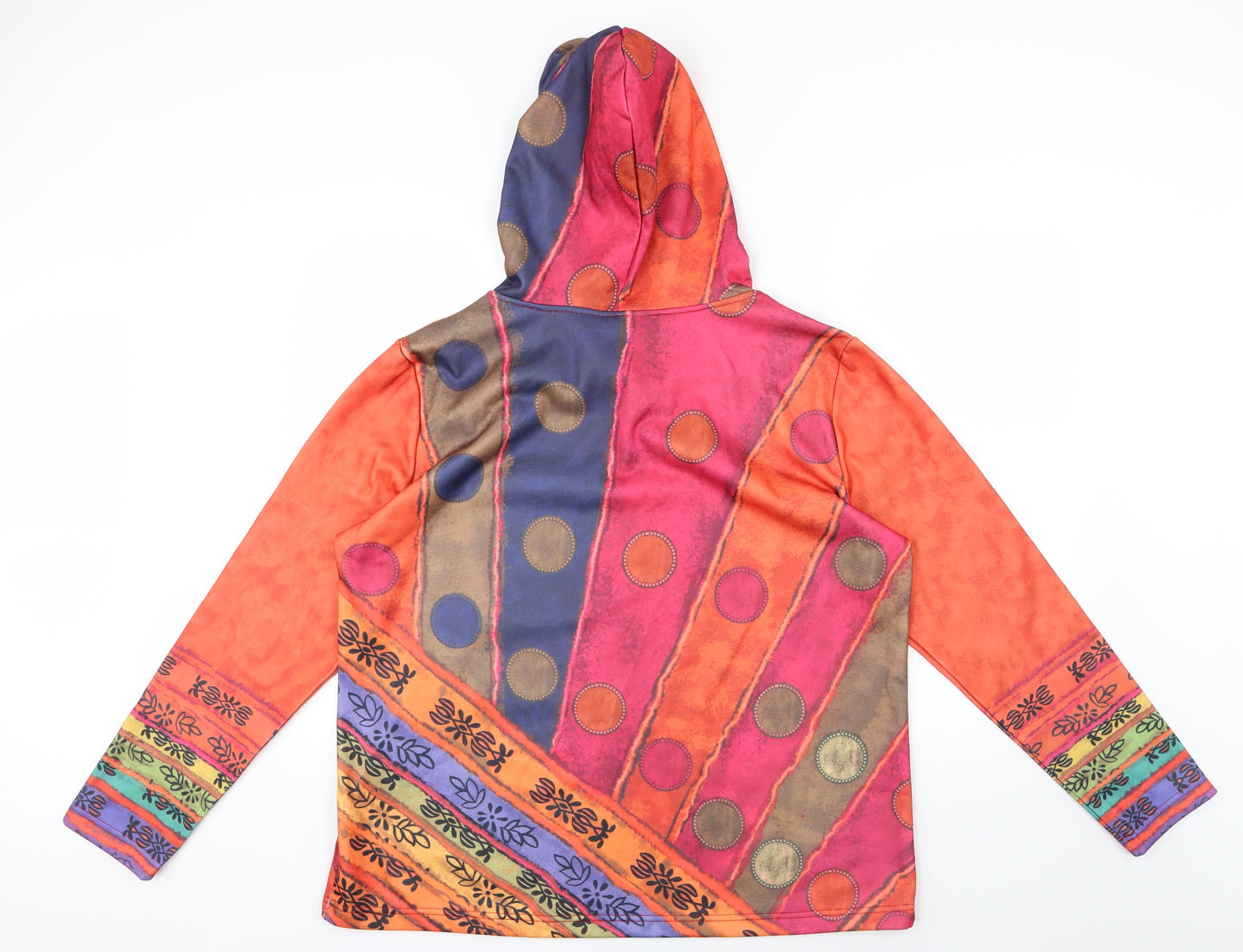 Preworn Mens Orange Geometric  Pullover Hoodie Size 2XL