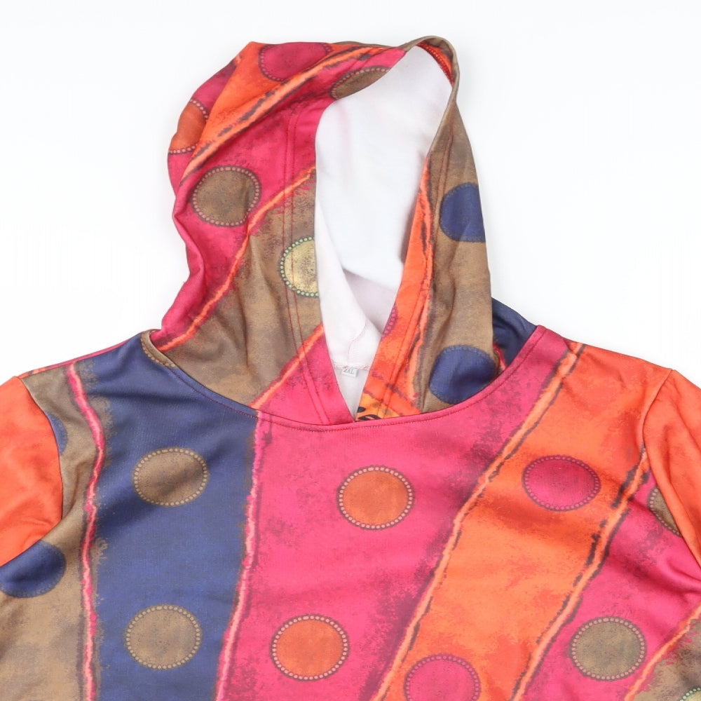 Preworn Mens Orange Geometric  Pullover Hoodie Size 2XL