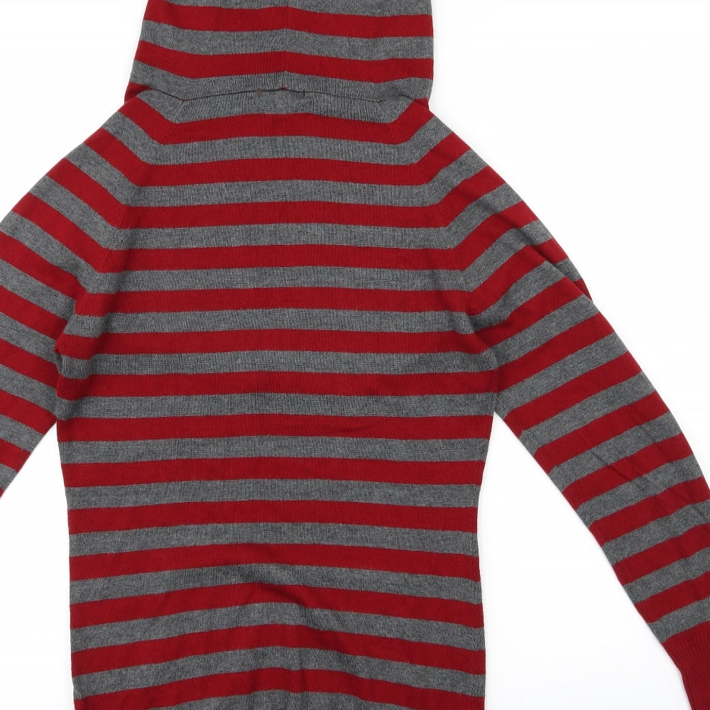 MALVIN Womens Red Striped Knit Pullover Jumper Size 8