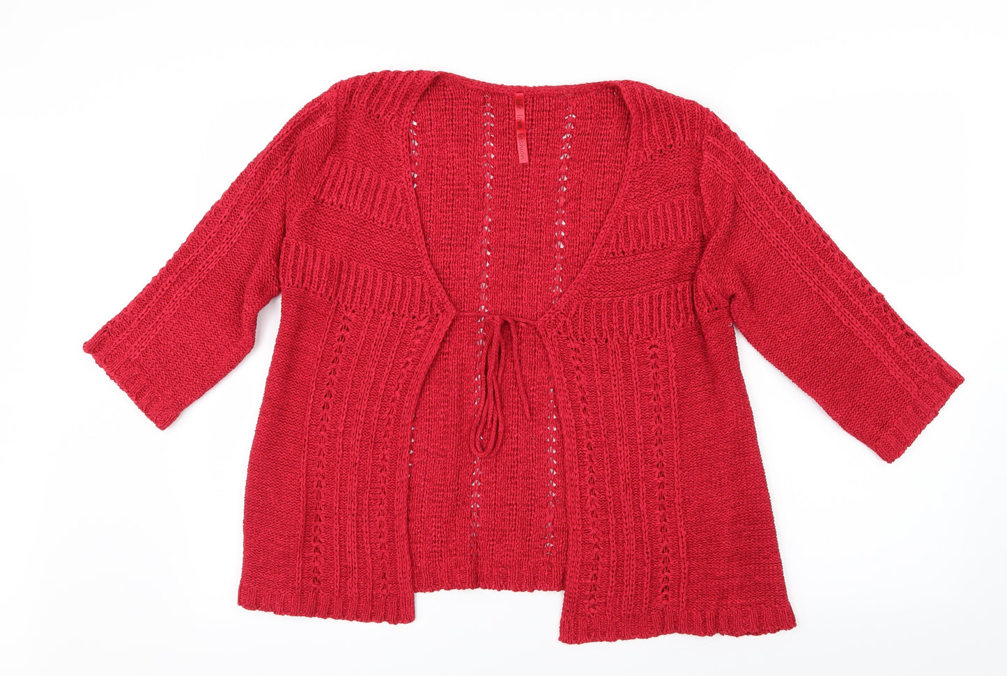 E-vie Womens Red  Knit Cardigan Jumper Size 14