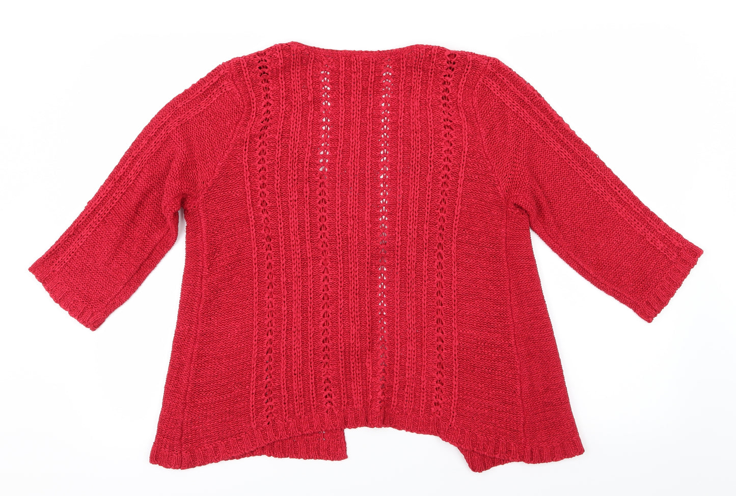 E-vie Womens Red  Knit Cardigan Jumper Size 14
